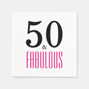 50 och Fabulous Födelsedagsfest Papper Napkins Pappersservett