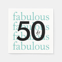 50 och Fabulous Födelsedagsfest Papper Napkins