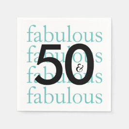 50 och Fabulous Födelsedagsfest Papper Napkins Pappersservett