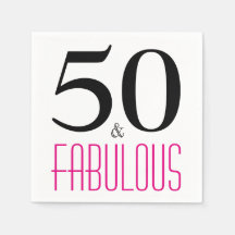 50 och Fabulous Födelsedagsfest Papper Napkins