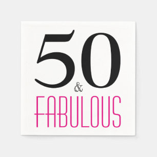 50 och Fabulous Födelsedagsfest Papper Napkins Pappersservett