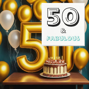 50 och Fabulous Födelsedagsfest Papper Napkins Pappersservett