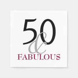 50 och Fabulous Födelsedagsfest Papper Napkins Pappersservett