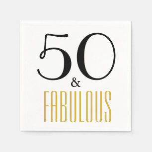 50 och Fabulous Födelsedagsfest Papper Napkins Pappersservett