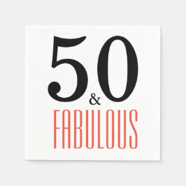 50 och Fabulous Födelsedagsfest Papper Napkins Pappersservett
