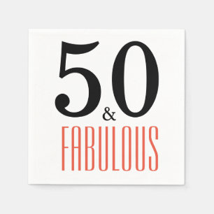 50 och Fabulous Födelsedagsfest Papper Napkins Pappersservett