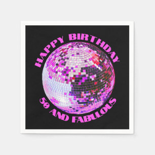 50 och Fabulous födelsedagspensionsdiscodans party Pappersservett