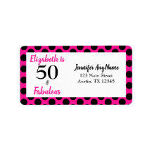 50 och Fabulous Fold Rosa med Black Polka dots