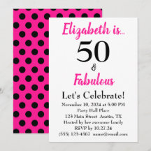 50 och Fabulous Fold Rosa med Black Polka dots