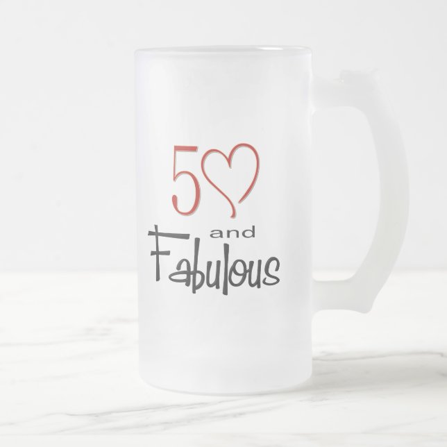 50 och Fabulous Frostat Ölglas (Höger)