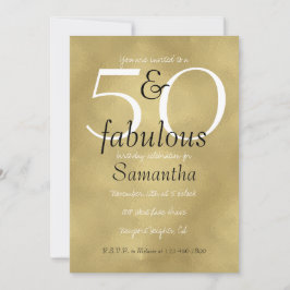 50 och Fabulous Glam Guld Inbjudningar