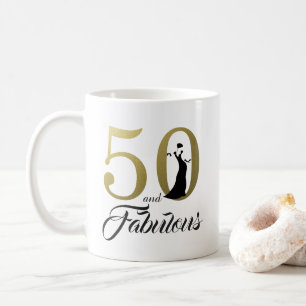 50 och Fabulous Gold Foil 50 Birthday Kaffemugg