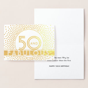 50 och Fabulous Grattis på födelsedagen Chic Vinta Folierat Kort