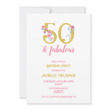 50 och Fabulous Guld and Rosa Blommigt Classic