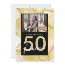 50 och Fabulous Guld Black Birthday