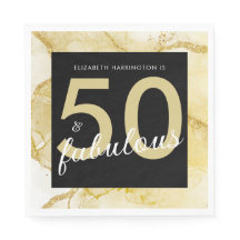 50 och Fabulous Guld Black Birthday