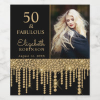 50 och Fabulous Guld Drips Pearl-Födelsedagsfest