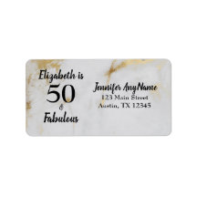 50 och Fabulous Guld Grått Marble with Black Text