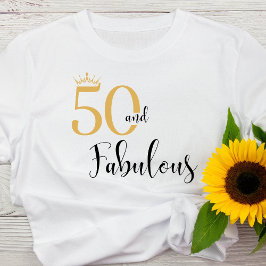 50 och Fabulous Guld och Black T-Shirt