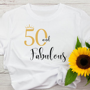 50 och Fabulous Guld och Black T-Shirt