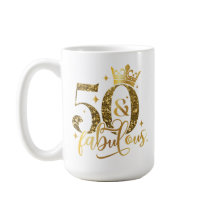 50 och Fabulous Guld Shimmer Birthday