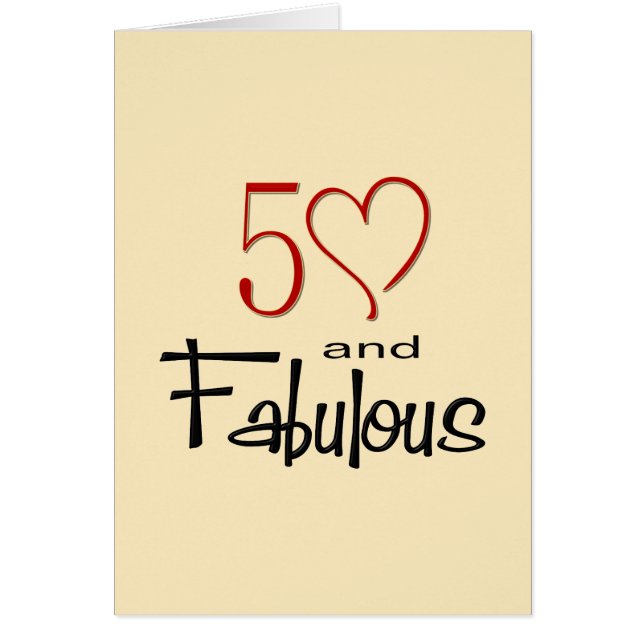 50 och Fabulous Hälsningskort (Framsidan)