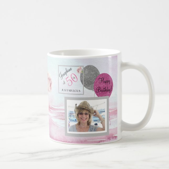50 och Fabulous KEEPSAKE Mugg Photo Rosa (Höger)