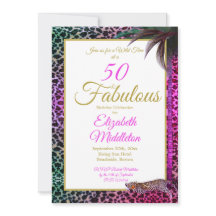 50 och Fabulous Leopard Lila Handflatan Vild Birth