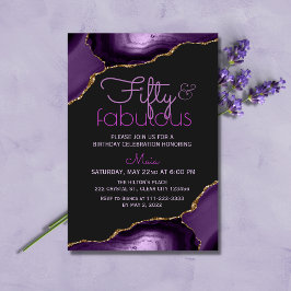 50 och Fabulous Lila Agate Inbjudningar