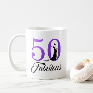 50 och Fabulous Lila Foil 50 Birthday Kaffemugg