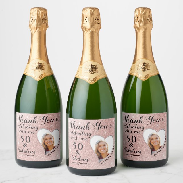 50 och Fabulous Lila Glam Tack Birthday (Flaskor)