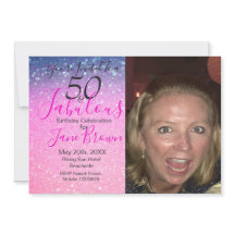 50 och Fabulous Lila Glitter Rosa bjudande in