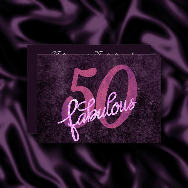 50 och Fabulous | Lila och Rosa av plasma Inbjudningar (Skapare uppladdad)