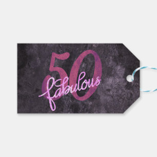 50 och Fabulous Lila och Rosa av plasma Presentetikett