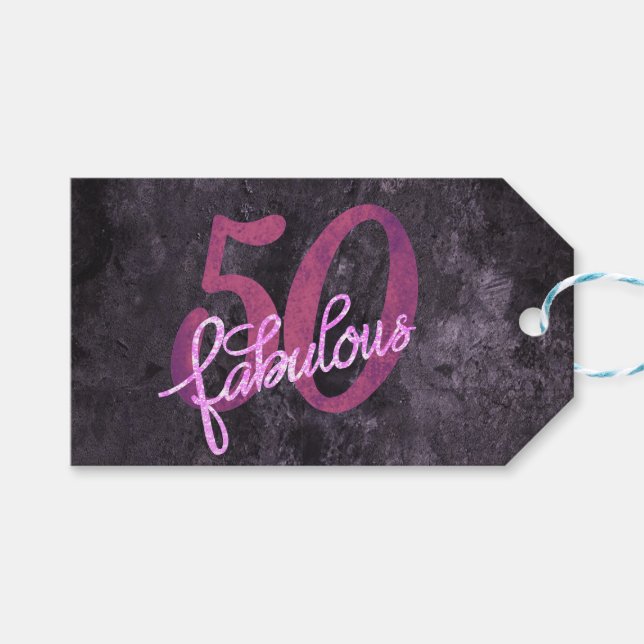 50 och Fabulous | Lila och Rosa av plasma Presentetikett (Framsidan (Horisontell))