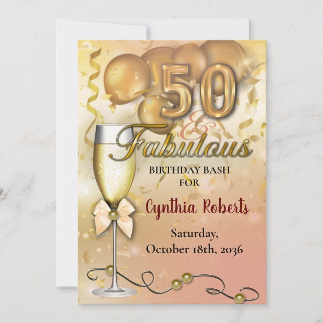 50 och Fabulous Luxurious Guld Balloons Investigat (Framsida)