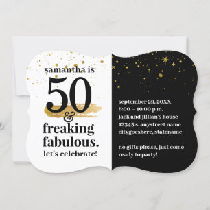 50 och Fabulous Modern Bold Funny Födelsedagsfest Inbjudningar
