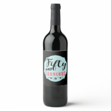 50 och Fabulous Party Decorative Vin-etikett