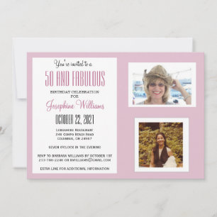 50 och Fabulous Party Photos Inbjudningar