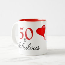 50 och Fabulous Photo and Red 50 Birthday