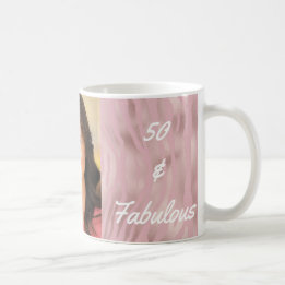 50 och Fabulous Photo Rosa Zebra Kaffemugg