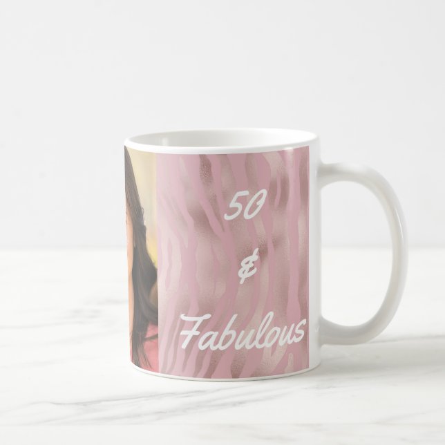 50 och Fabulous Photo Rosa Zebra Kaffemugg (Höger)
