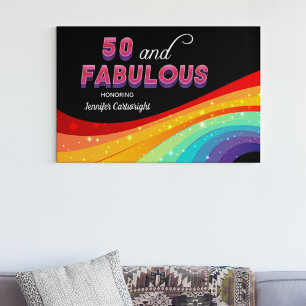 50 och Fabulous Rainbow Gnistra Chic 50:e födelsed