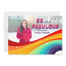 50 och Fabulous Rainbow Gnistra Photo Birthday
