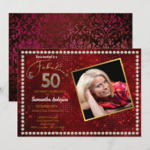 50 och Fabulous Red Bling 50:e Födelsedagsfesten