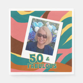 50 och Fabulous retro stil födelsedagsfest Pappersservett