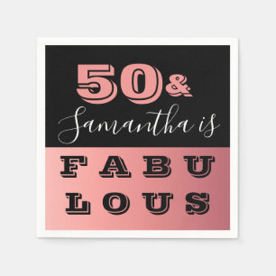 50 och Fabulous Ro Guld 50:e Födelsedagsfesten Pappersservett