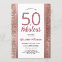 50 och Fabulous Ro Guld Glam 50:e Födelsedagsfeste