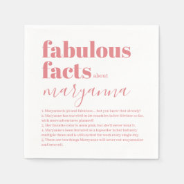 50 och Fabulous Roligt Fact Rosa Birthday Napkins Pappersservett