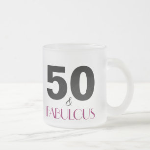 50 och Fabulous Rosa 50:e födelsedagsgiftet Mugg